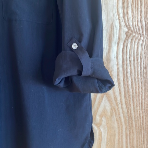 Tommy Hilfiger black button down with gold button detail. - Picture 5 of 5